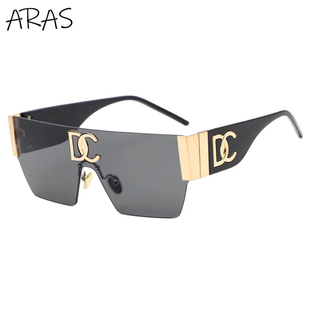 Rimless One Piece Square Sunglasses Women Frameless Flat Top Sun Glasses Men Luxury Brand Designer Silver Mirror Shades Eyewear Gold Black