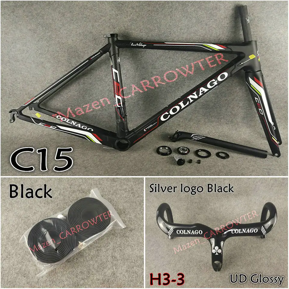 Package 5 Лидер продаж цвет T1000 труба из углеродистого волокна 3K Матовая Colnago C60 карбоновые шоссейные рамы 48/50/52/54/56 см+ руль+ седло+ для бутылки с водой - Цвет: Package 5