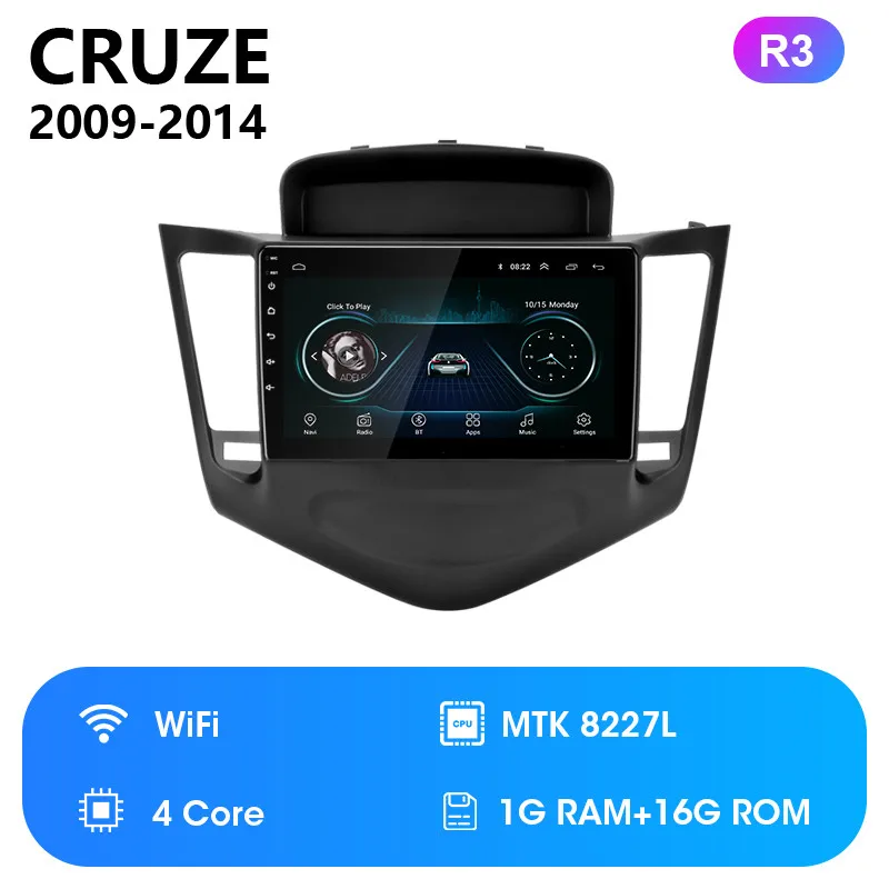Jansite 4G RDS " Автомагнитола для Chevrolet Cruze 2009- Android 36EQ 2G+ 32G сенсорный экран мультимедийные видеоплееры с CANBUS - Цвет: R3