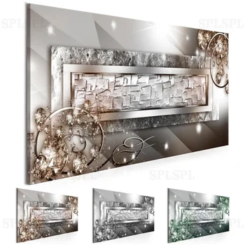 

Modern Abstract Canvas Painting Glittering Diamonds Wall Art Posters and Prints Pictures for Living Room Bedroom Home Decor