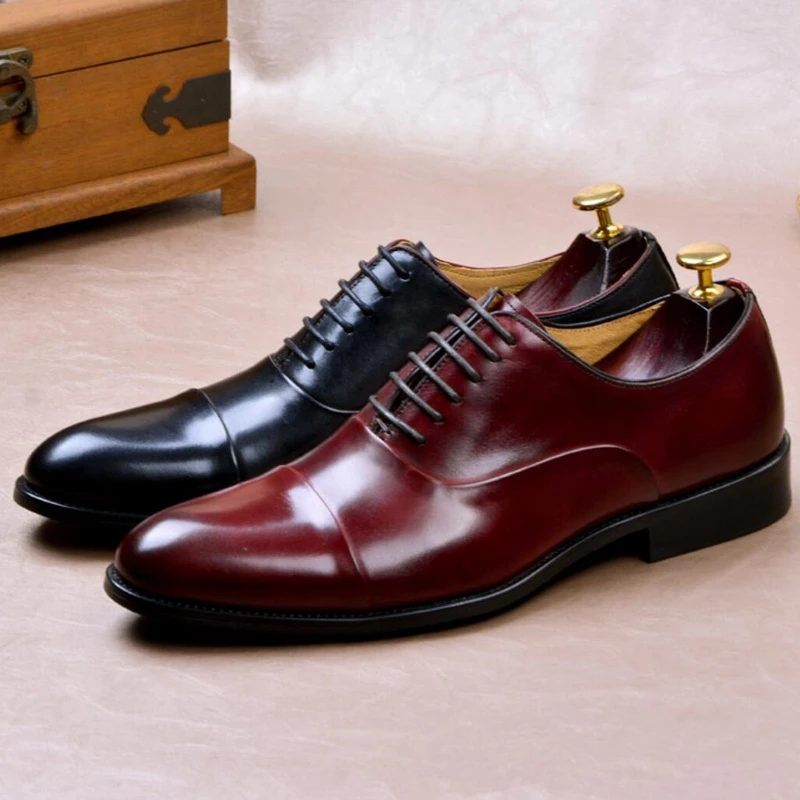 cap toe shoes with suit