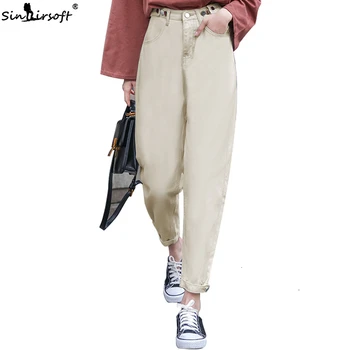 

Beige Jeans For Trousers Joggers Women High Waist Harem Mom Jeans New Loose Vintage Plus Size Black Women Jeans Denim Pants