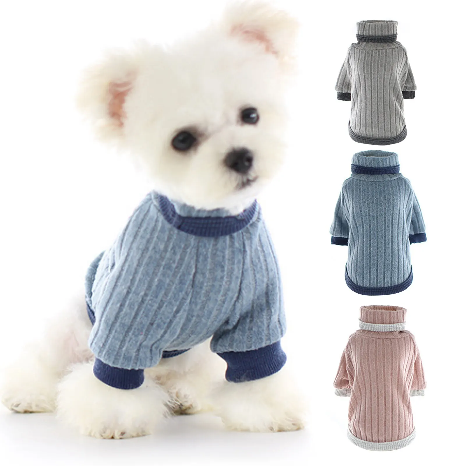 

Pet Dog Warm Autumn And Winter Turtleneck Sweater Bottoming Shirt Autumn And Winter New Pet Clothes XS-XL^_^