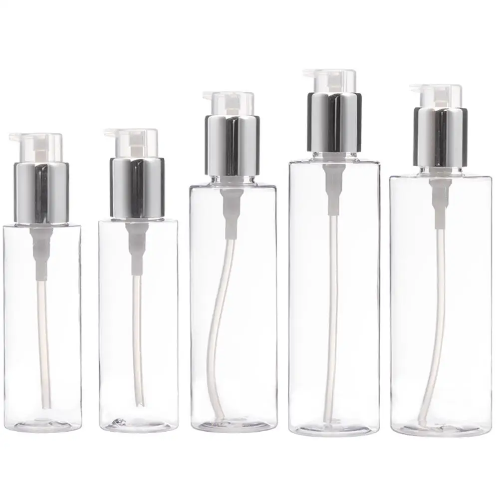 100ml/120ml/150ml/200ml/250ml Transparent PET Lotion Bottle Plastic Pressure Pump Airless Sprayer Bottle Cosmetic Packaging