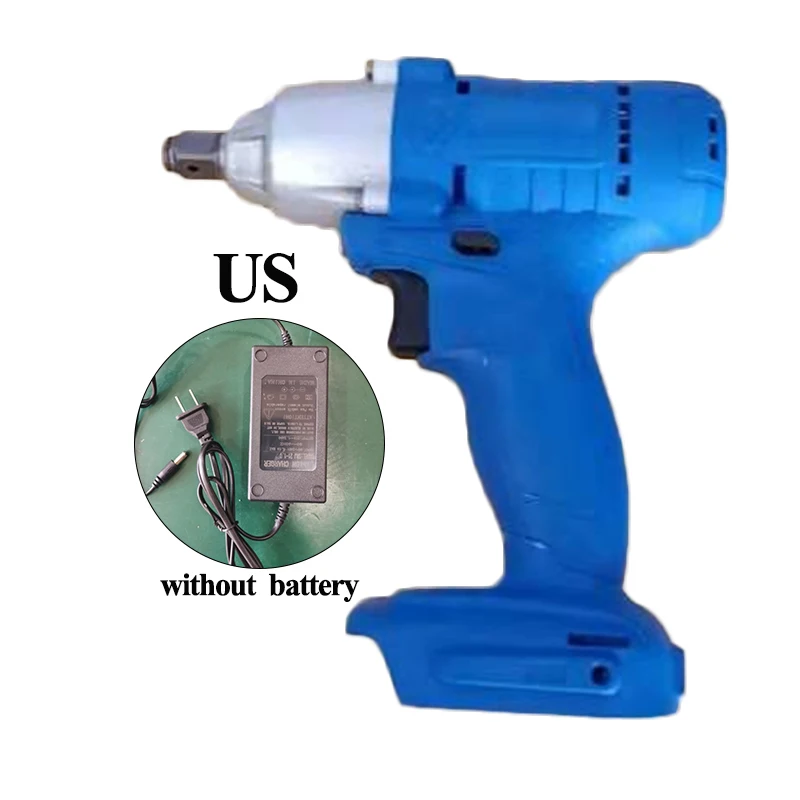

21V 460 N.MCordless Electric Wrench Brushless Socket Wrench Manual Drill US /UK/EU Plug Two Speed Charger Recharge