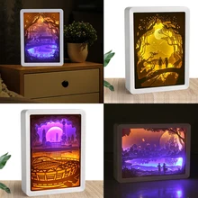 Светильник из теневой бумаги резной светильник s Diy креативный пульт дистанционного управления маленький ночник 3D комнатный или настольный светильник Рождественский Декор лампа подарки