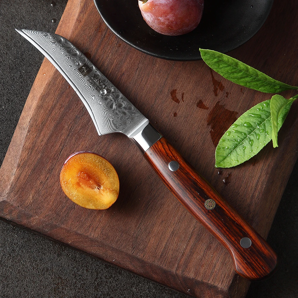 3 inch Utility Fruit Knife Damascus Steel Kitchen Knives Razor