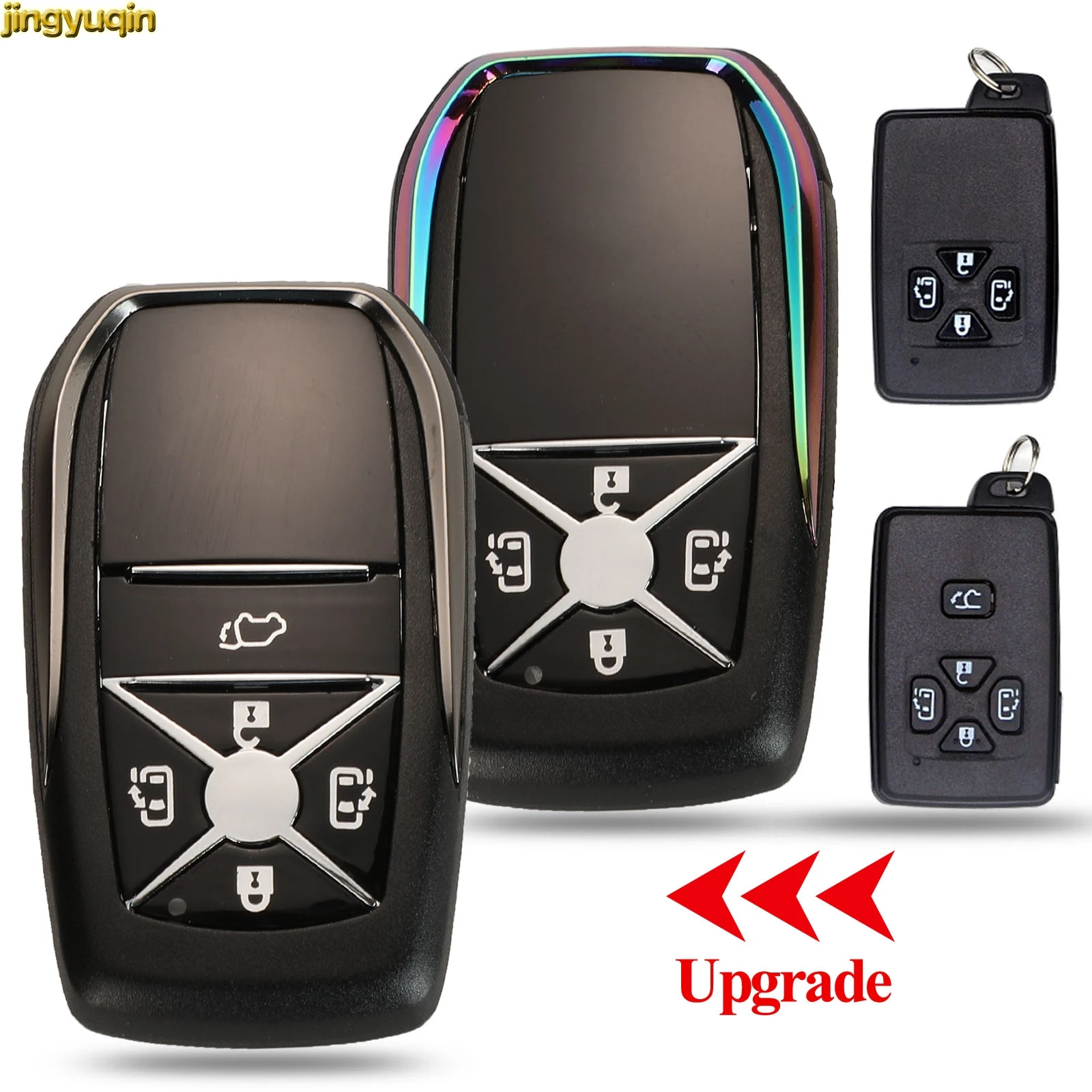 Jingyuqin Upgrade Smart Remote Car Key Fob Shell For Toyota Camry Crown Avalon 4Runner Land Cruiser Prius RAV4 Venza 2/3/4 BTN