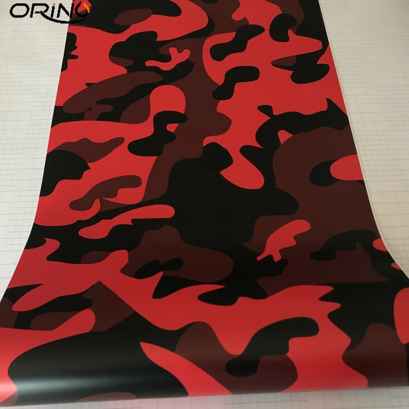 Black Red Camouflage Vinyl Wrap-2