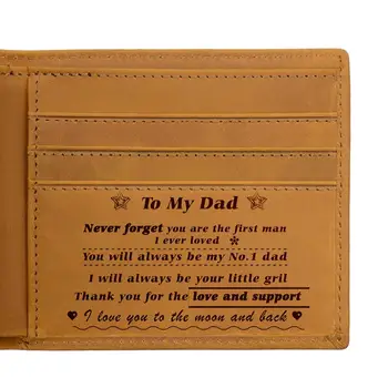 

Fathers Day Gift Men's Genuine Leather Wallet Short Purse Business Card Holder Slim Mini Money Wallet Men Vintage Customized Bag