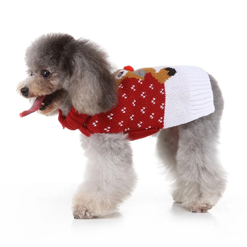 Зимние свитеры для домашних животных одежда с рисунком собаки мягкие теплые рождественские свитера для маленьких средних собак верхняя одежда для питомца вязание крючком одежда Джерси Perro