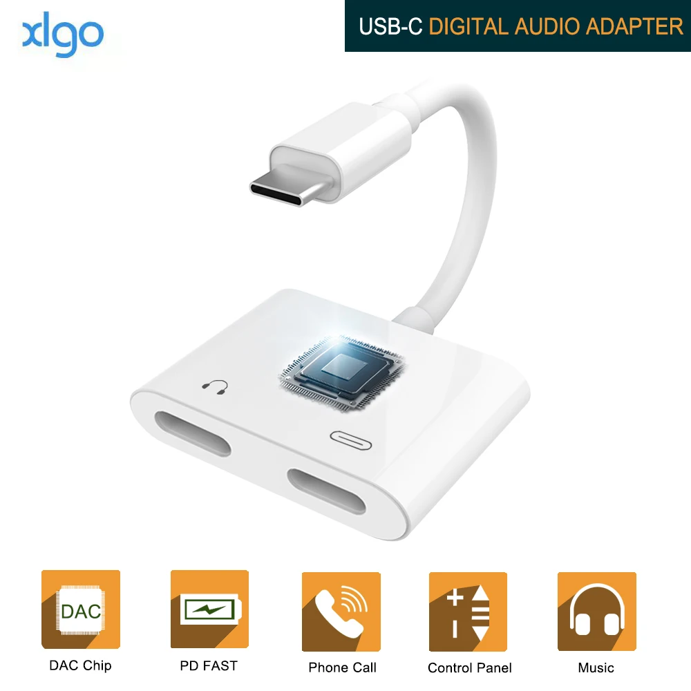 USB C к двойному разъему для наушников типа цифровой аудио сплиттер адаптер