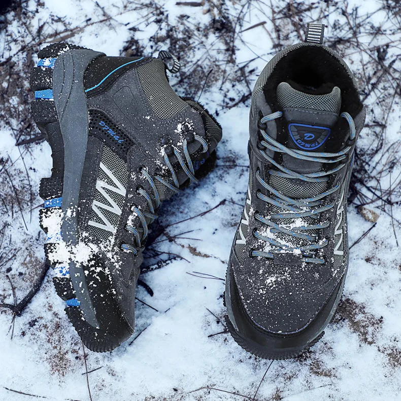 秋冬户外加绒保暖登山鞋男