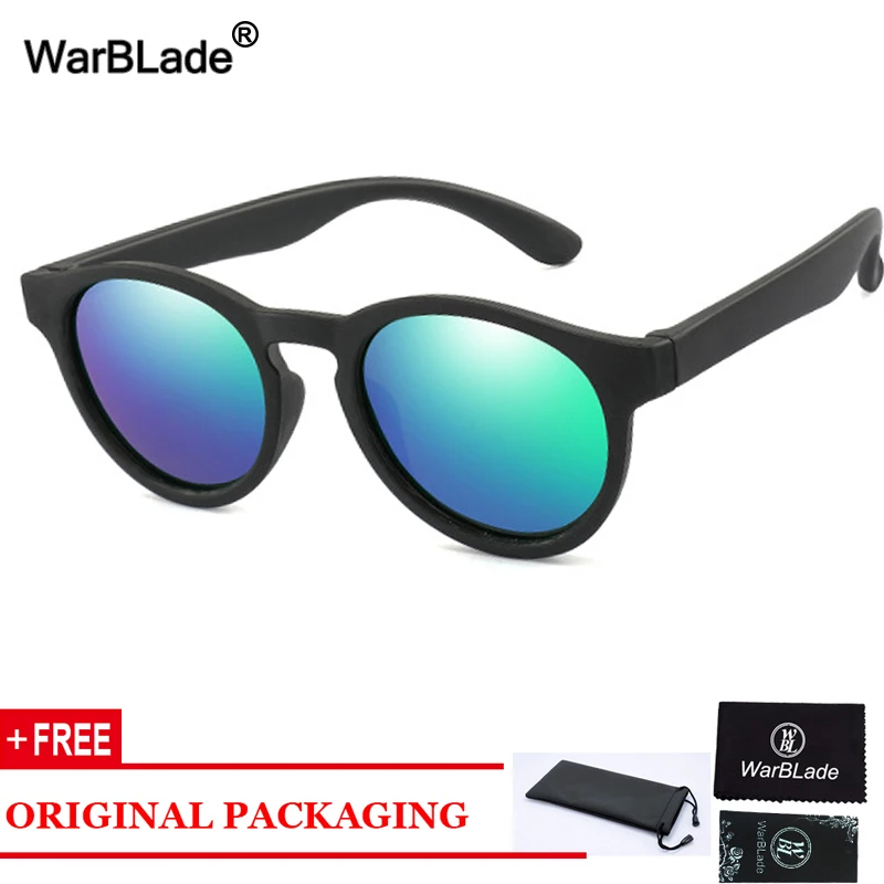 Kids Sunglasses WarBlade Round Children Polarized Sunglasses Boys Girl Kids Sun Glasses Silicone Safety Baby Infant Shades Eyewear UV400 Oculos