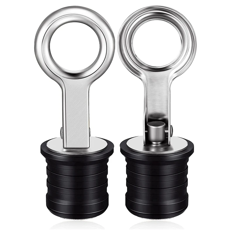 2 Pieces 304 Stainless Steel Drain Snap Plug Boat Drain Plug for Drains