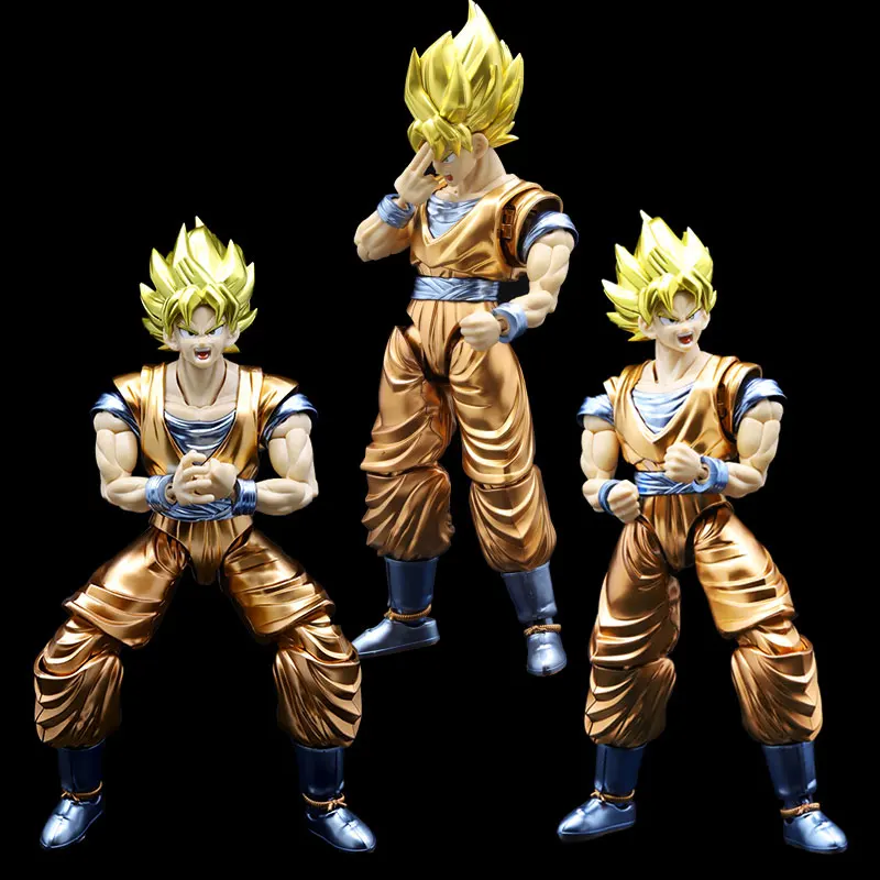 BANDAI металлическая раскраска Dragon Ball Сон Гоку 18,5 см Модель Сборка подвижная игрушка Фигурки Рождественский подарок