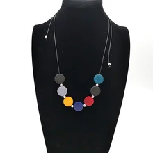 YD& YDBZ новая круглая деревянная Подвеска Ожерелье для женщин модное регулируемое ожерелье ручной работы Плетение ювелирных изделий из дерева из бисера Короткое ожерелье s