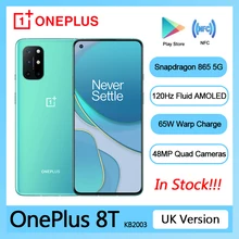 UK Version Oneplus 8T 8 T 5G SmartPhone KB2003 120Hz Fluid AMOLED Display Snapdragon 865 65W Warp Charge One plus Mobile Phone