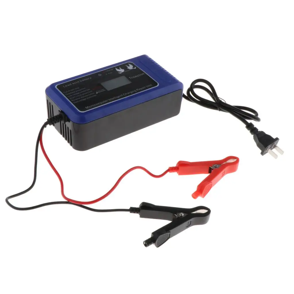 Car Battery Charger LCD Touch Screen Pulse Repair Motorcycle Lead Acid Battery