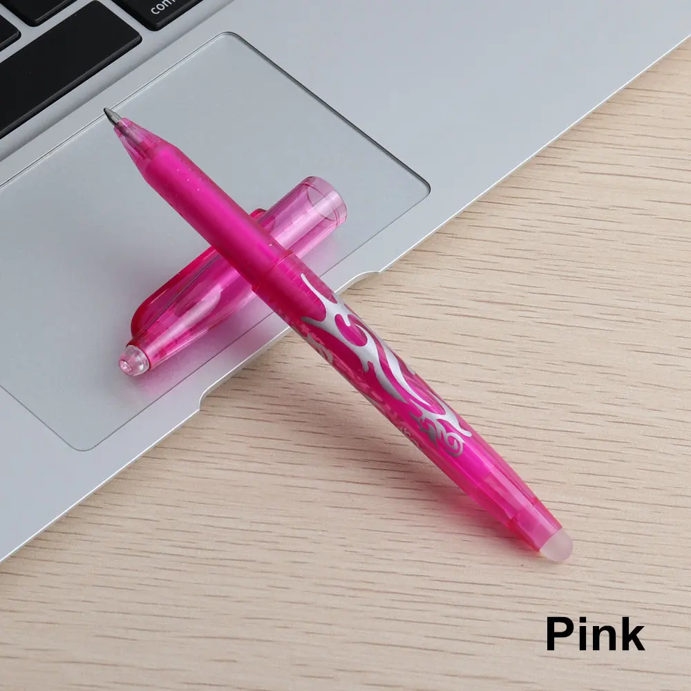 8pcs Pink 8 шт./лот, Новинка 0,5 мм, стираемая ручка, подходящая для заправки, цветная, цветная, 8 цветов, креативные инструменты для рисования, инструменты для студентов, канцелярские принадлежности - Цвет: 8pcs Pink