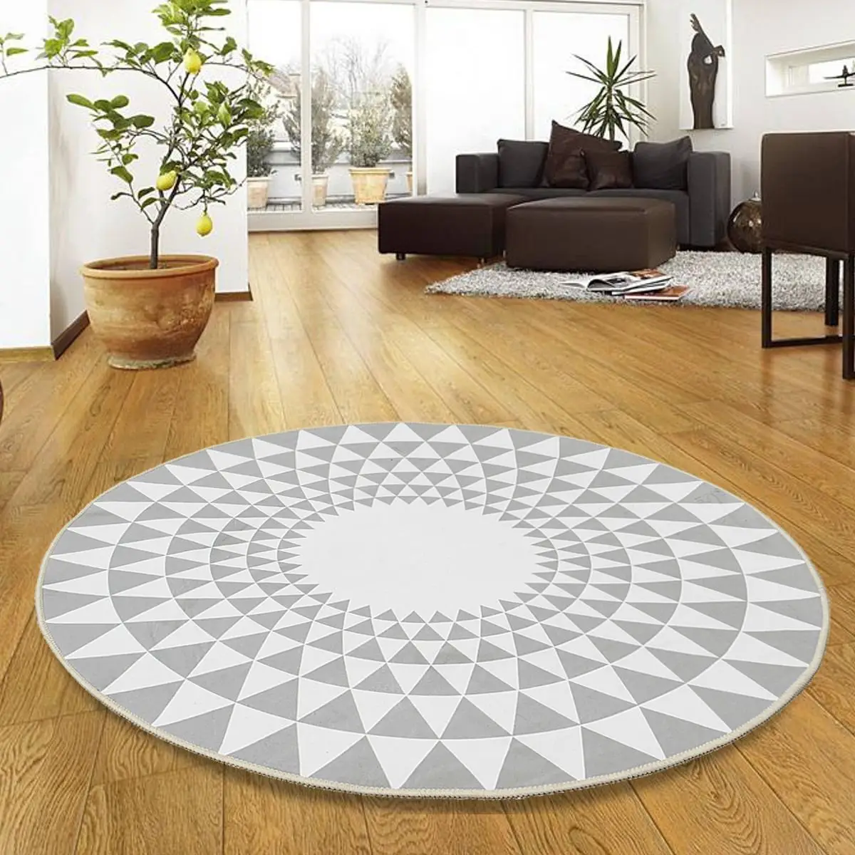Скандинавские серые круглые ковры для гостиной, компьютерный стул, Детская игровая палатка, напольный коврик, коврик для гардеробной и ковры