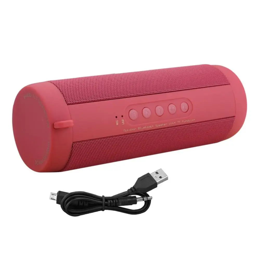 Беспроводной динамик звуковая панель сабвуфер водонепроницаемый бас Портативный беспроводной Bluetooth динамик фонарик TF карта 3,5 мм Саундбар - Цвет: Красный