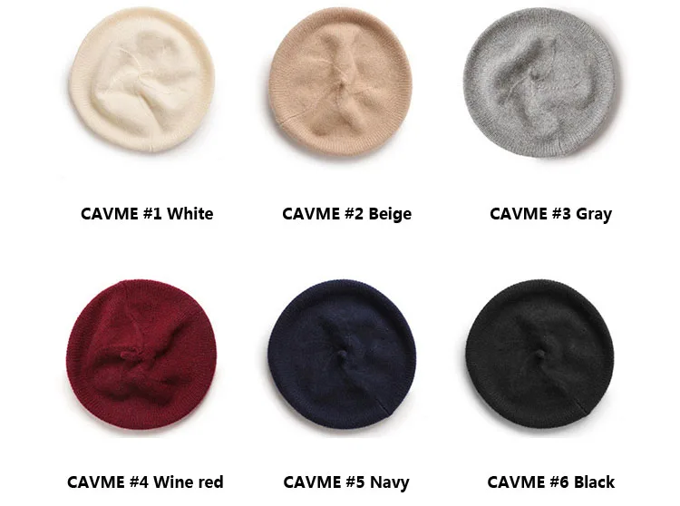 Вязаные береты CAVME Cahsmere, 99% кашемир, женские шапки, шапки для женщин, женская элегантная зимняя шапка, элегантный подарок
