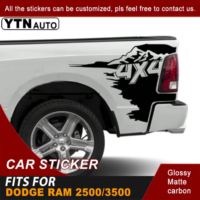 Car Sticker For Dodge Ram 2500 3500 Crew Cab 6 4 Box Car Truck Bed 4x4 Mountain Stripe Graphic Vinyl Car Decal Auto Accessories Car Stickers Aliexpress