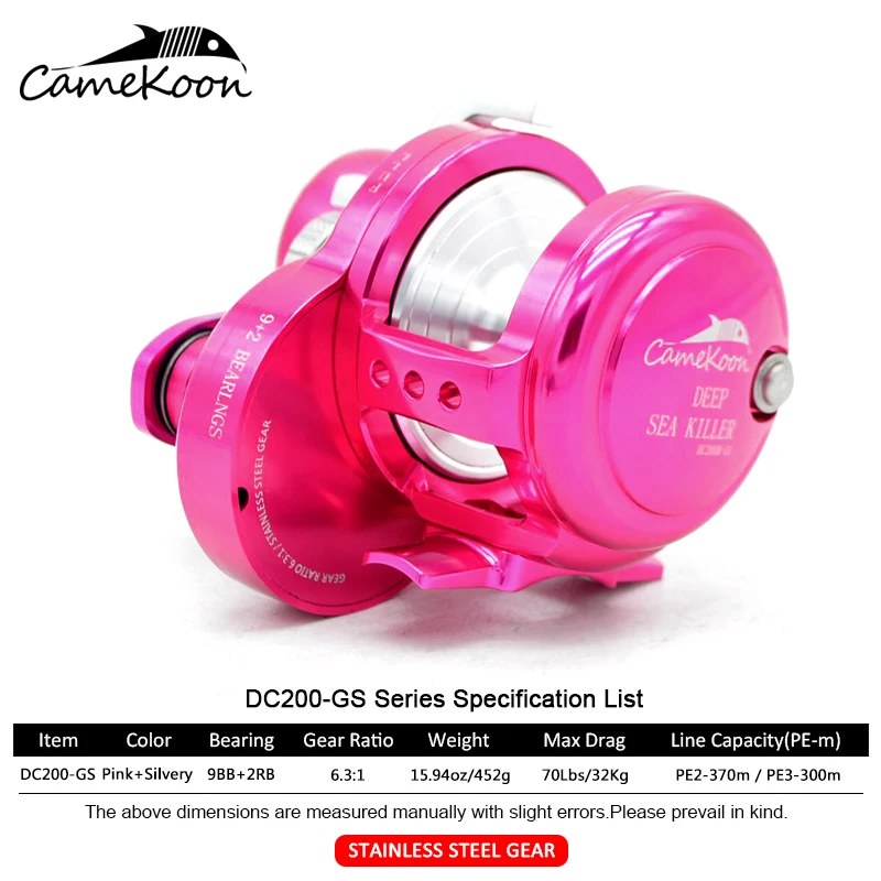 CAMEKOON slow jigging reel Pe3 # - 300M max drag 32kg 11BBs gear ratio  6.3:1 offshore boat fishing reel saltwater trolling reel