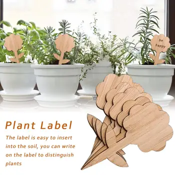 

50PCS Garden Plant Labels Bamboo T-type Tags Markers Nursery Pots Wood Garden Markers Decoration Seedling Tray Mark Tools