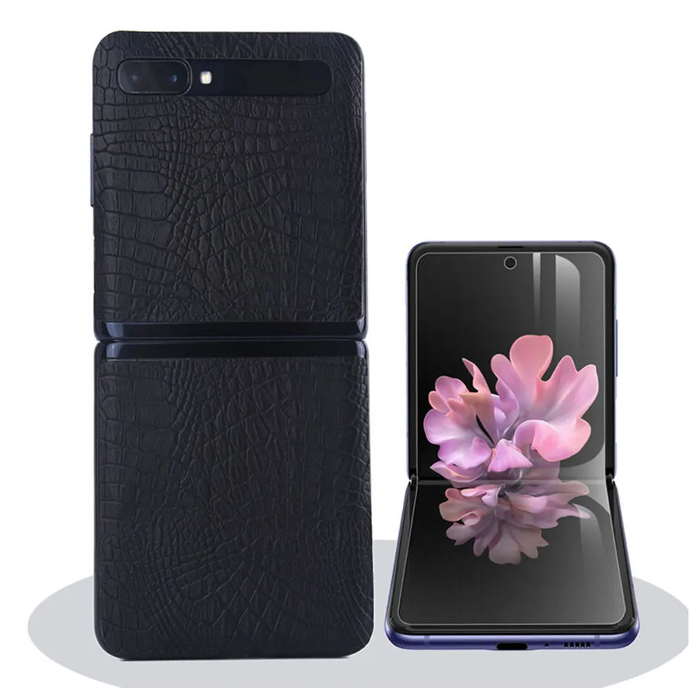Luxury Leather Protective Film for Samsung Galaxy Z Flip Fold Phone Accessories Quick Release Foldable Back Cover | Мобильные