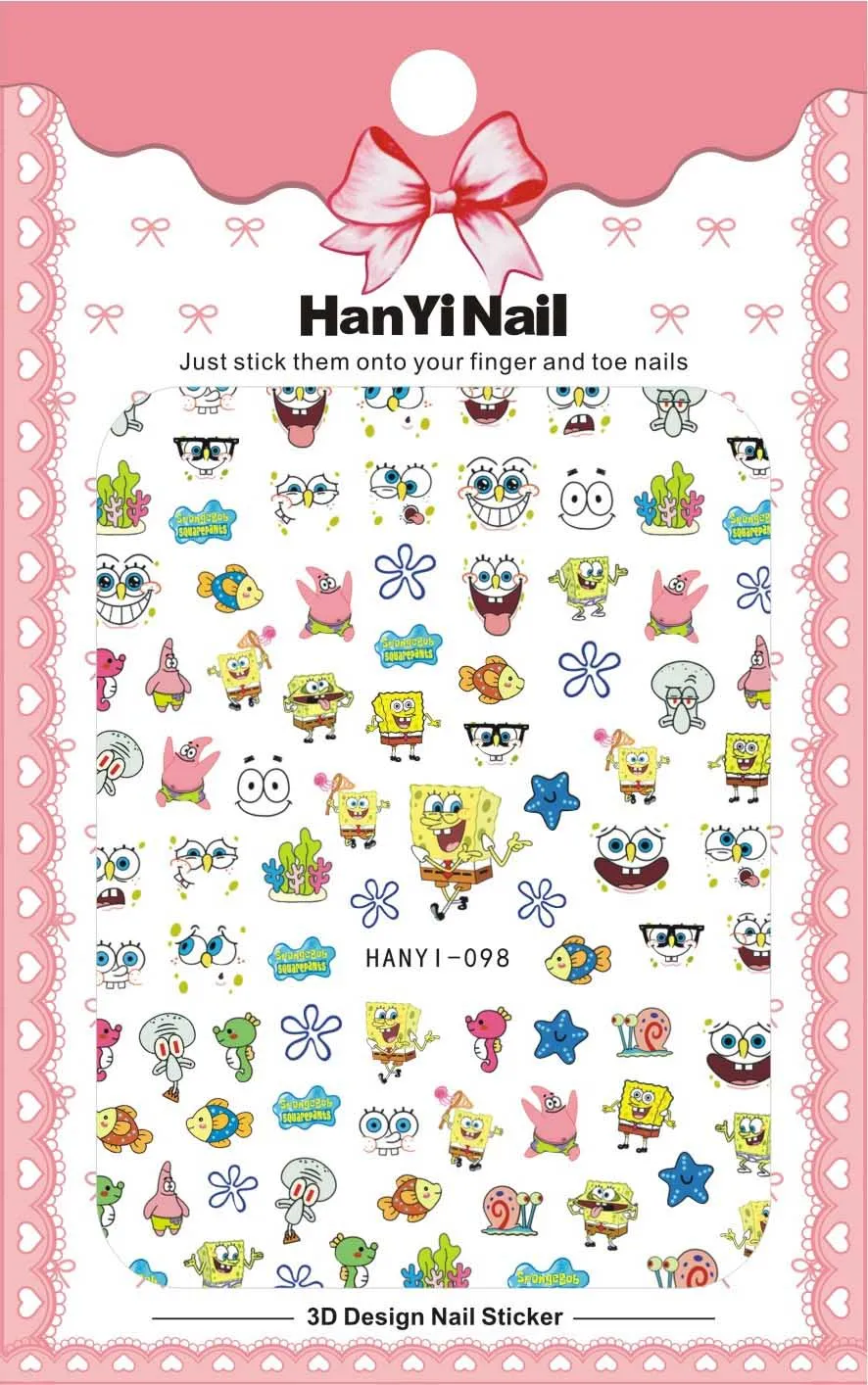 Для девочек с изображением мультипликационных персонажей! Лак для ногтей задний клей деколь декорации Дизайн Наклейка для ногтей Советы красоты