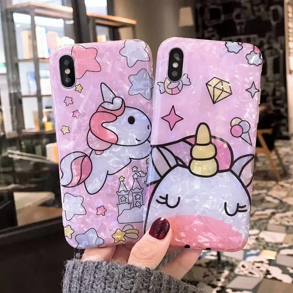 

Cute Unicorn Phone Case for Redmi Note 7 Case Glitter Pink Soft Silicone Cover for Xiaomi 8 Mi9 Mi6 MI5X 6X MIX 2S NOTE 3 Coque