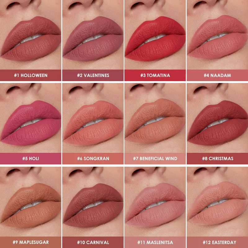 FOCALLURE Matte Velvet Lipstick Nude Color Cosmetic Long-lasting Staymax Powder Matt Lip Stick