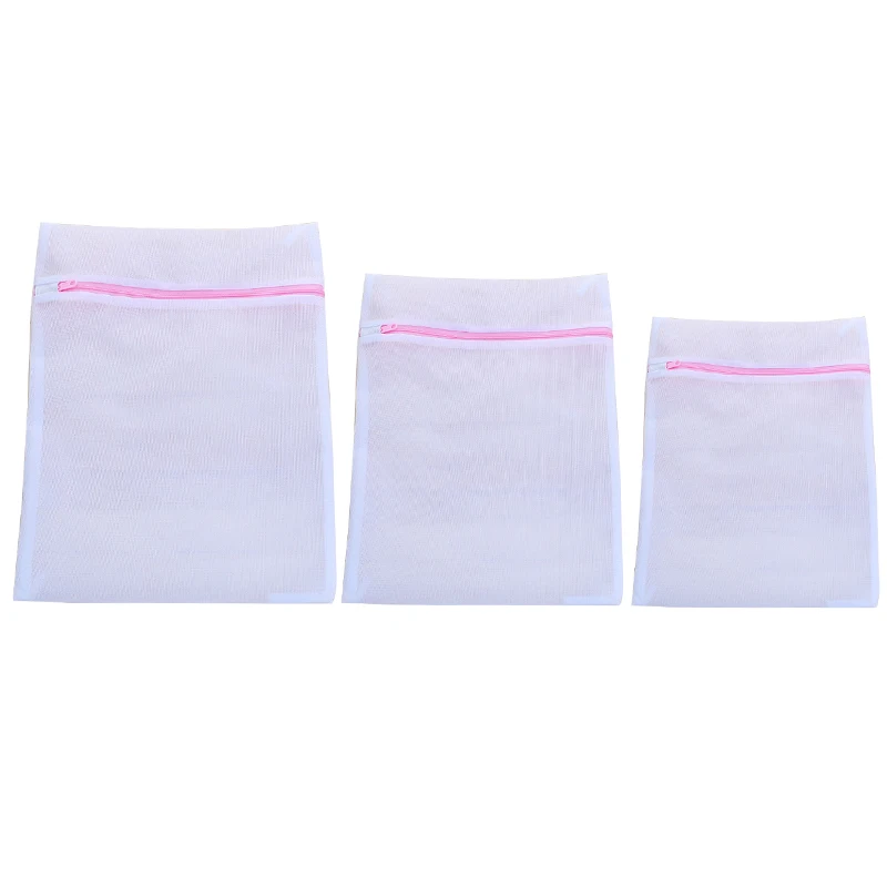 3 Sizes Zipped Laundry Washing Machine Bag Laundry Bags Net Mesh Cleaning Clothes Underwear Bra Aid Lingerie Bag Pouch Basket