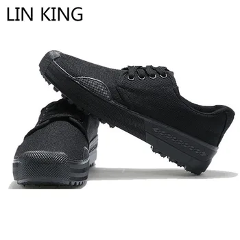 

LIN KING Men's Casual Canvas Shoes Lace Up Low Top Camouflage Tenis Sneakers Unisex Outdoor Work Shoes Military Trainers Shoes