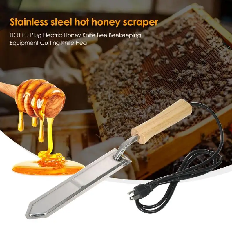 

EU Plug Electric Honey Knife Beekeeping Equipment Cutting Tools Wood Handle