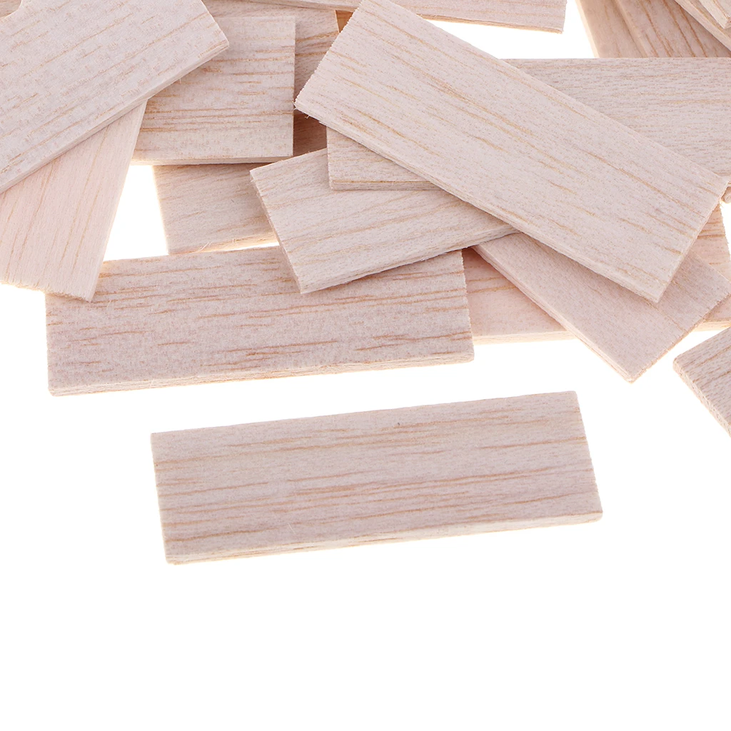 Rectangular Natural Round Balsa Wood Stick Wooden Woodcraft Flat Dowel for Kid Model Making DIY Craft Building Construction Tool