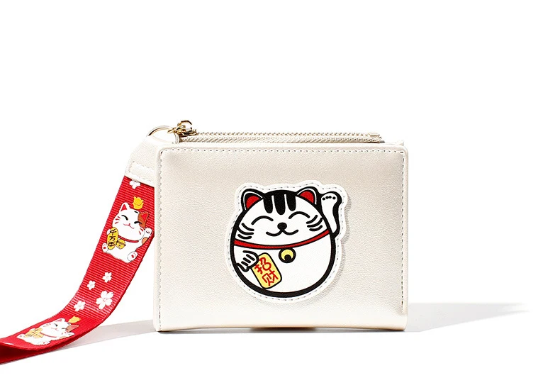 Kawaii Cat/кошелек для девочек из искусственной кожи, мини-кошелек с котами, повседневный маленький клатч с застежкой, Дамский высококачественный Кошелек для монет, женский кошелек