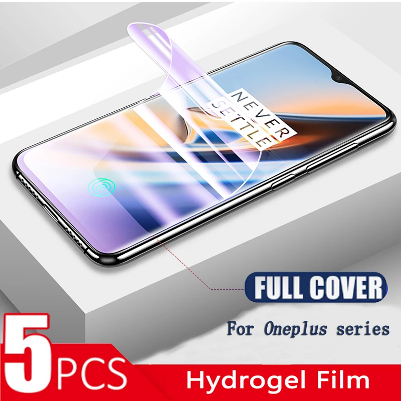 5 ks hydrogelové filmovat pro oneplus  7 pro 6T plný obal měkké obrazovka ochránce filmovat pro oneplus 7T 5 6 T jedna plus 6 5T