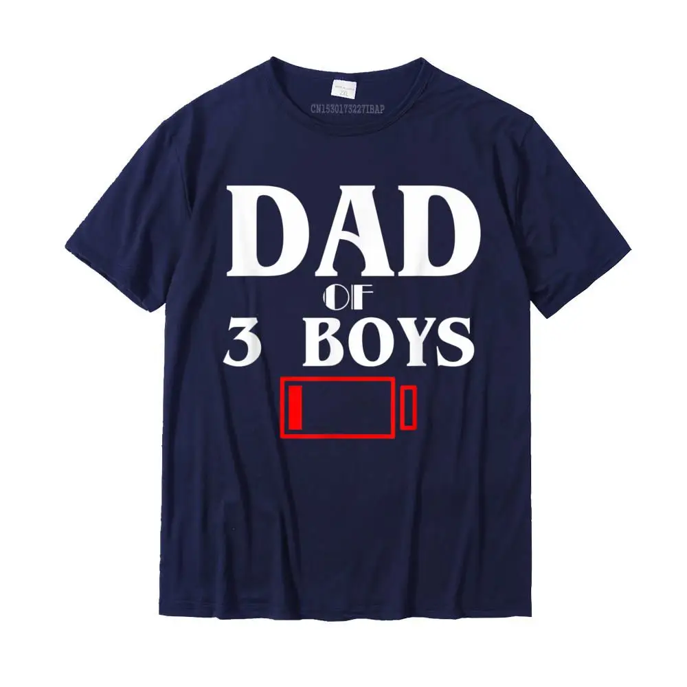 Leisure Short Sleeve Tops T Shirt Father Day Crew Neck Cotton Man T-Shirt Design Leisure Tops T Shirt Graphic Wholesale Tired Dad Of 3 Boys Funny Father Of Three Sons Gift T Shirt__MZ22764 navy