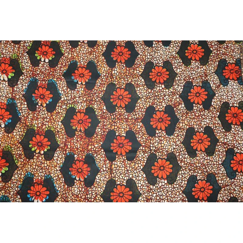 Новая африканская ткань Гарантия хлопок красные цветы печать ткань Африканский настоящий голландский воск 6 ярдов