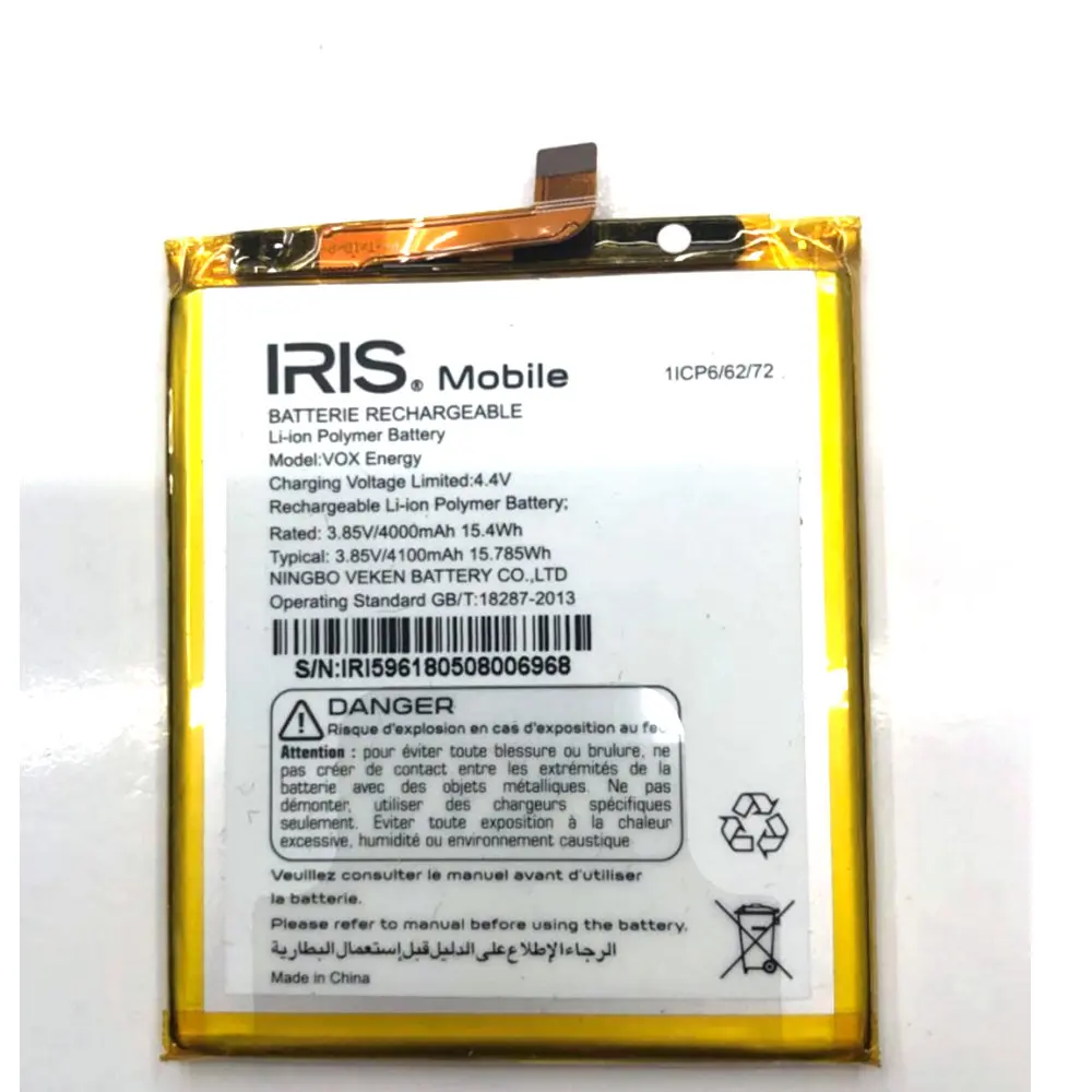 

High quality Original Battery VOX Energy 4100mAh 15.785Wh 3.85V for IRIS VOX Energy Cell phone batterie