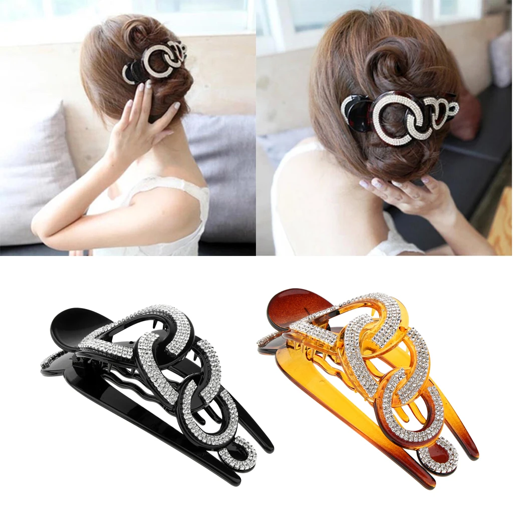 Elegant Wedding Bridal Lady Girl Claw Crystal Rhinestone Hair Clip Clamp Hairpin Hair Accessories