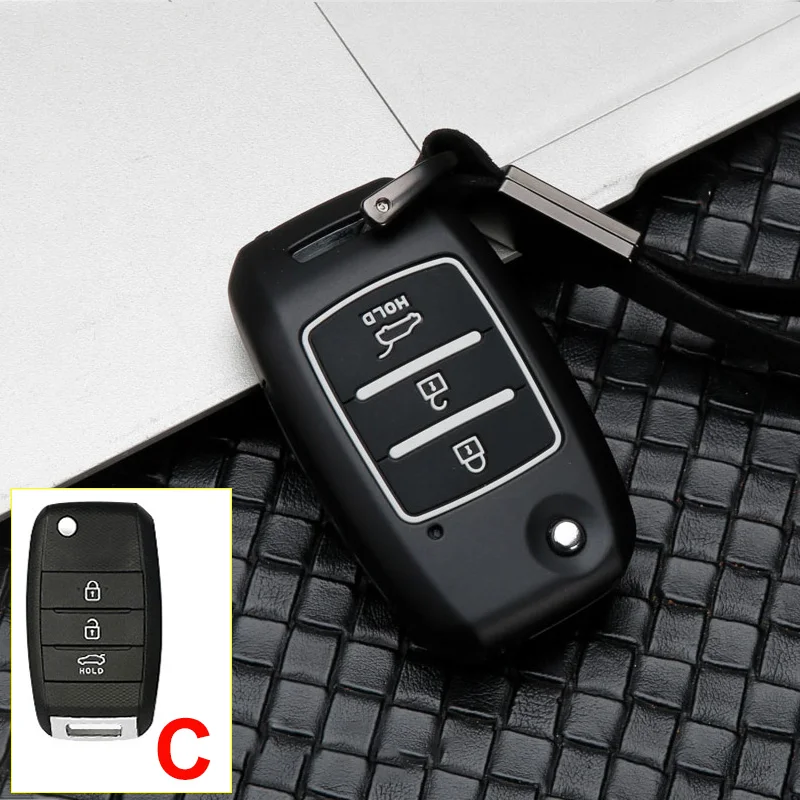 C Black White Цинковый сплав автомобильный чехол для дистанционного ключа для Kia K3 Sportage K4 Sorento K5 KX1 KX3 Cachet KX5 KX7 Rio Ceed Soul Carens Picanto Sid - Название цвета: C Black White