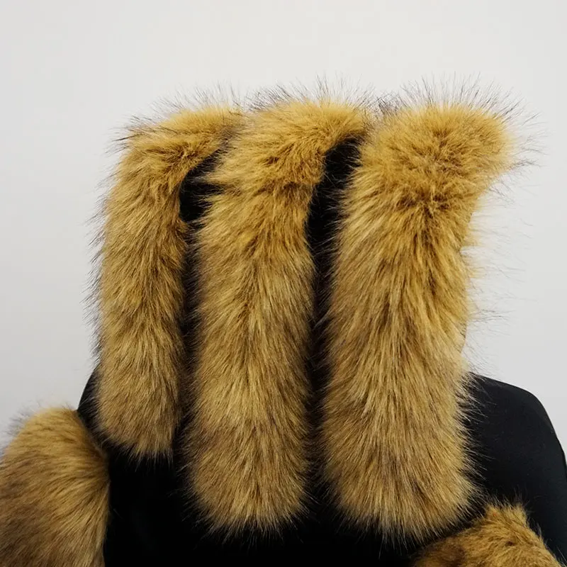 AUTOROWN Роскошные меховые накидки на передние сиденья из Искусственного меха лисы