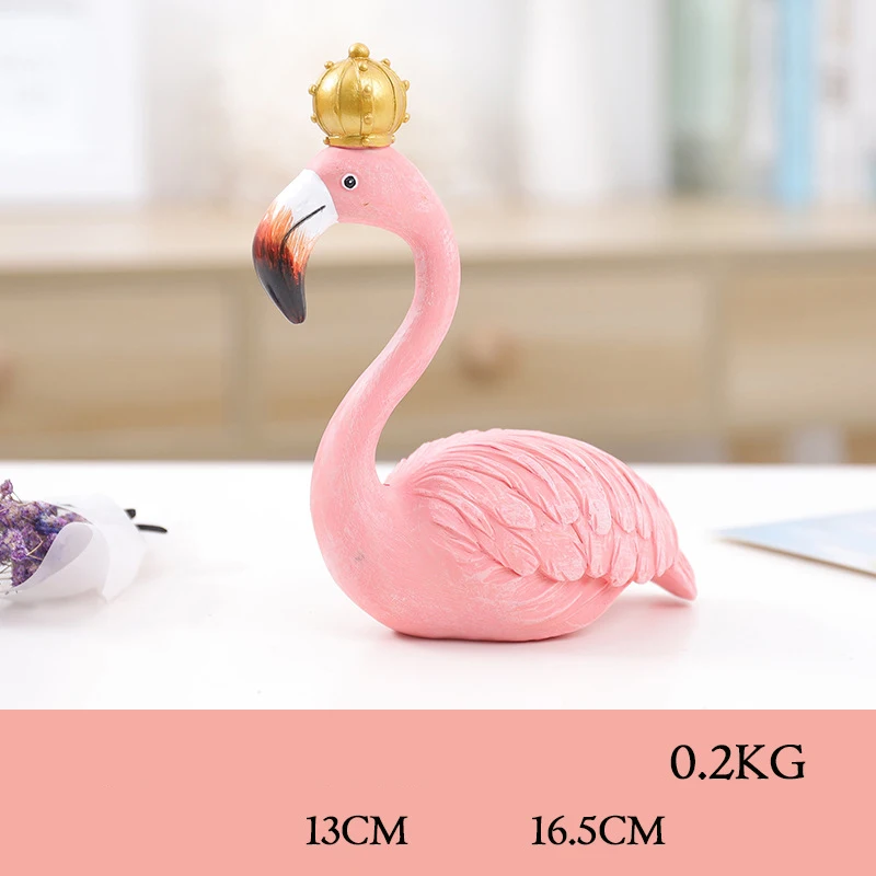 Scandinavian Flamingo Home Decoration Cake Decoration Birthday Gift Flamingo Resin Crafts Festival Gift - Цвет: C