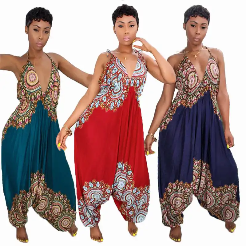 african print harem jumpsuit