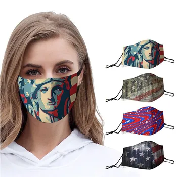 

Adult Men And Women Printed outdoor Double-layer Mask Reuseable Mouth Mask Cloth Mouth Face Mask Mouth Cover Washable Mouth Mask
