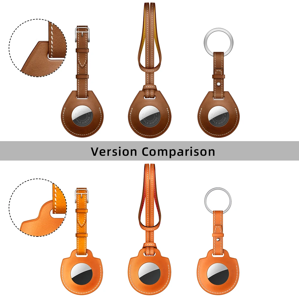 AirTag Case Genuine Leather Key Ring Baseus for Hermes for Apple AirTags Keychain Tracker Device Protect Sleeve Protector Bumper